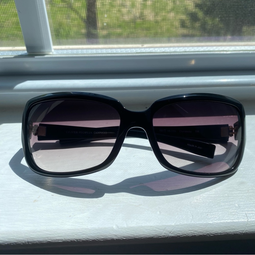 Oliver Peoples Black Sunglasses (Dunaway, Violet/Brown lenses)
